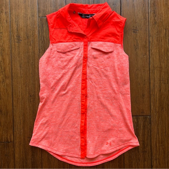 Under Armour HeatGear Sleeveless Button up - Picture 1 of 3